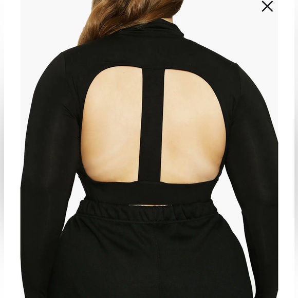 Naked Wardrobe Brown Turtleneck Long Sleeve Crop Top Size 2X NEW - Picture 2 of 10